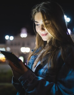 Person looking at phone