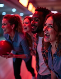 Person celebrating next to dart board
