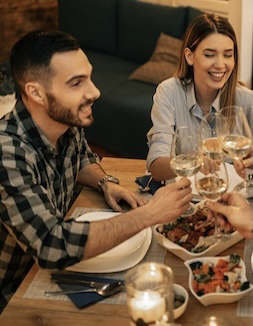 People sharing drinks